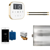 AirButler Max Linear Steam Shower Steam Control Package with AirTempo Control and Linear SteamHead in White Polished Brass Main View