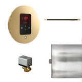 Basic Butler Linear Steam Shower Steam Control Package with iTempo Control and Linear SteamHead in Round Polished Brass Main View