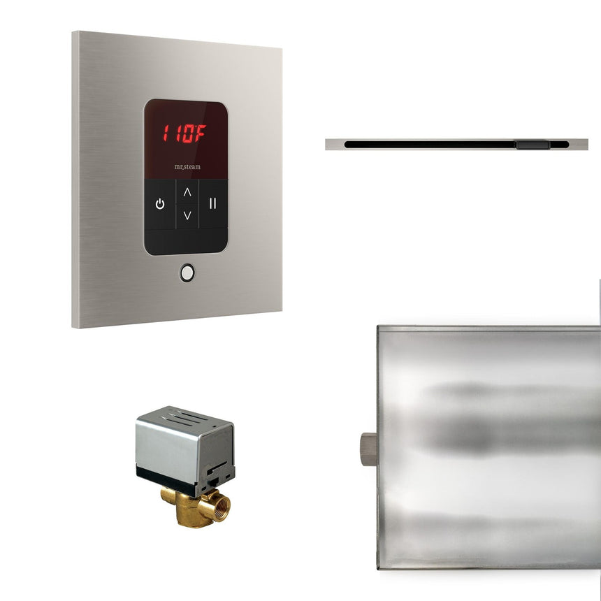 Basic Butler Linear Steam Shower Steam Control Package with iTempo Control and Linear SteamHead in Square Brushed Nickel Main View