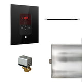 Basic Butler Linear Steam Shower Steam Control Package with iTempo Control and Linear SteamHead in Square Glass Black Main View