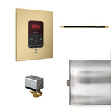 Basic Butler Linear Steam Shower Steam Control Package with iTempo Control and Linear SteamHead in Square Satin Brass Main View