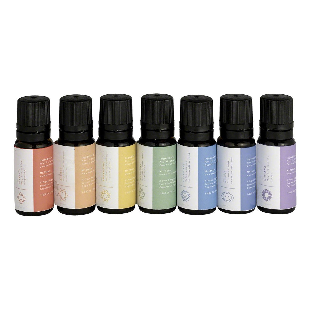 Multi Chakra Aroma Oil Package in 10 mL Bottle Main View