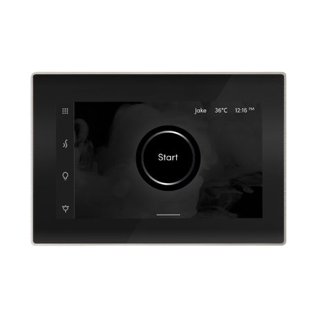 iSteamX Steam Shower Control and Aroma Glass SteamHead in Black Brushed Nickel Main View