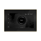 iSteamX Steam Shower Control and Aroma Glass SteamHead in Black Polished Brass Main View