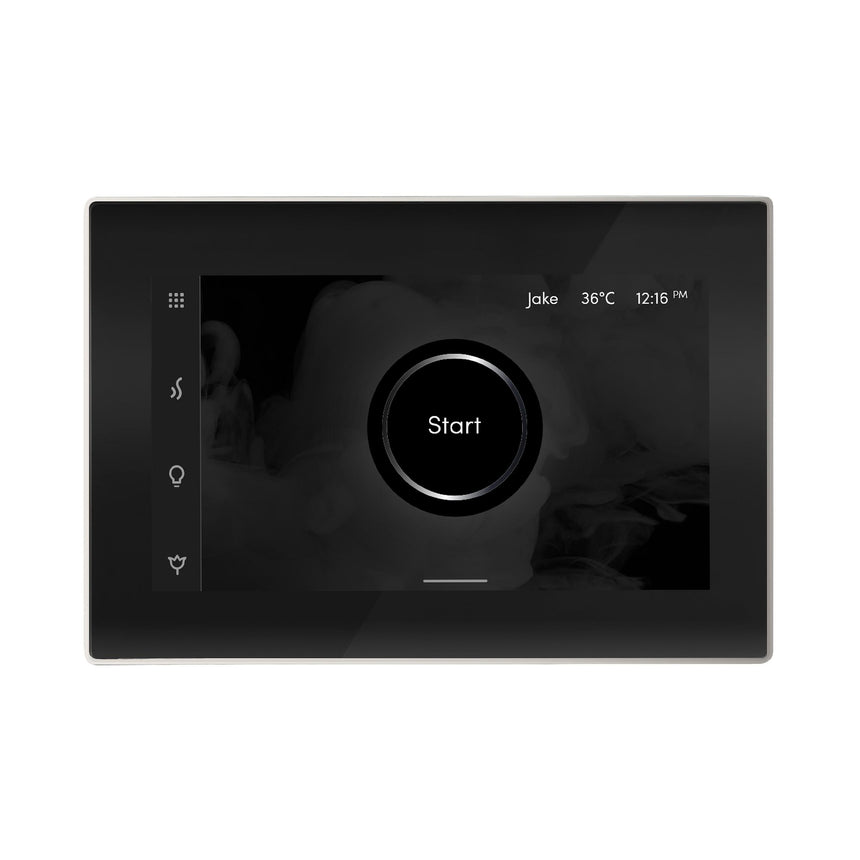 iSteamX Steam Shower Control and Aroma Glass SteamHead in Black Polished Nickel Main View