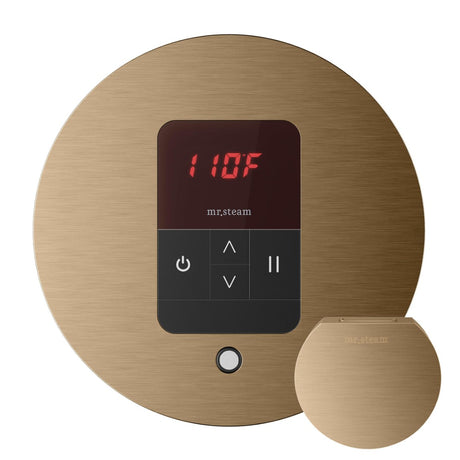 iTempo Steam Shower Control and Aroma Designer SteamHead in Round Brushed Bronze Main View