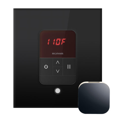 iTempo Steam Shower Control and Aroma Designer SteamHead in Square Glass Black Main View