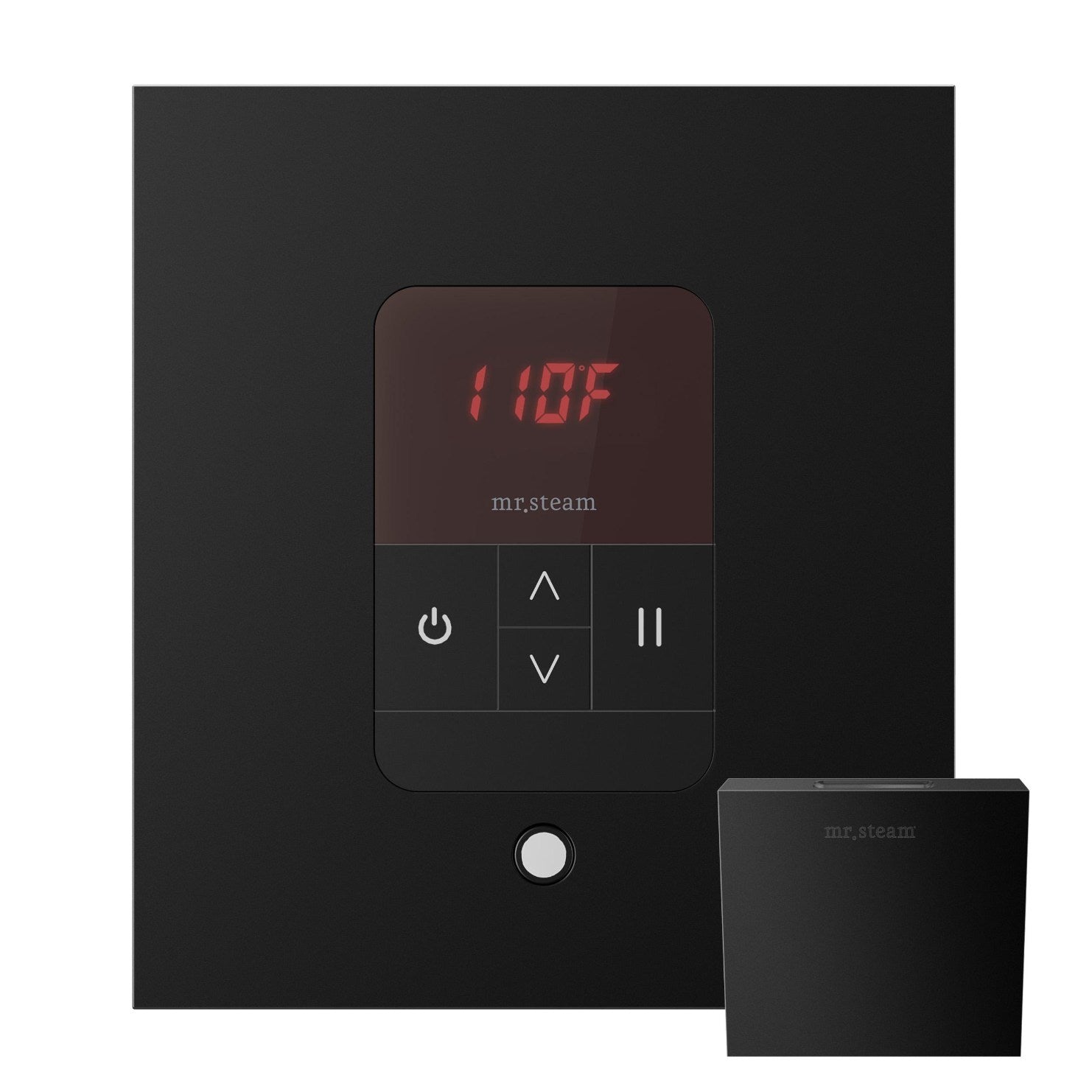 iTempo Steam Shower Control and Aroma Designer SteamHead in Square Matte Black Main View