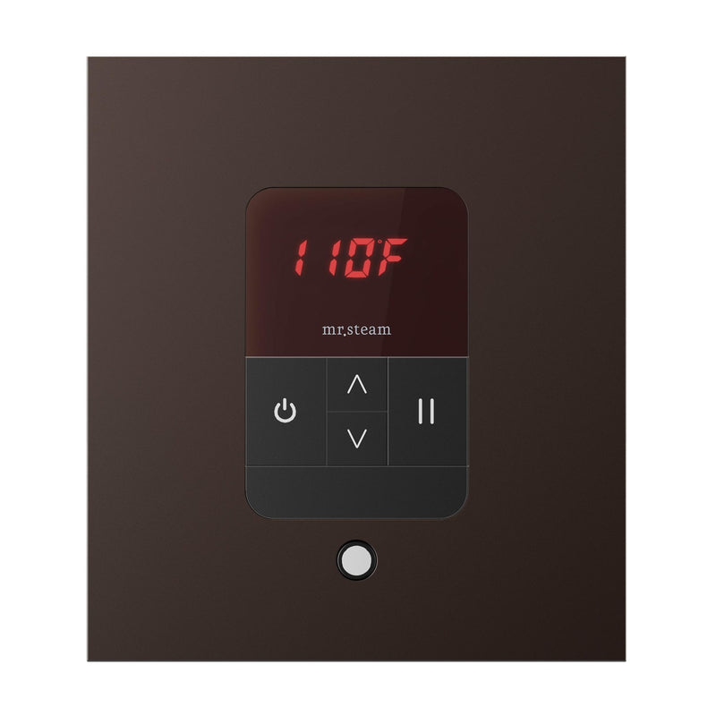 iTempo Steam Shower Control and Aroma Designer SteamHead in Square Oil Rubbed Bronze Front View