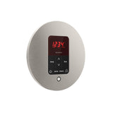 iTempoPlus Steam Shower Control and Aroma Designer SteamHead in Round Brushed Nickel Angled View