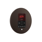 iTempoPlus Steam Shower Control and Aroma Designer SteamHead in Round Oil Rubbed Bronze Angled View