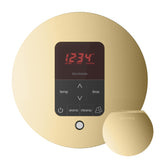 iTempoPlus Steam Shower Control and Aroma Designer SteamHead in Round Polished Brass Main View