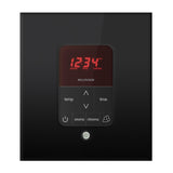 iTempoPlus Steam Shower Control and Aroma Designer SteamHead in Square Matte Black Front View