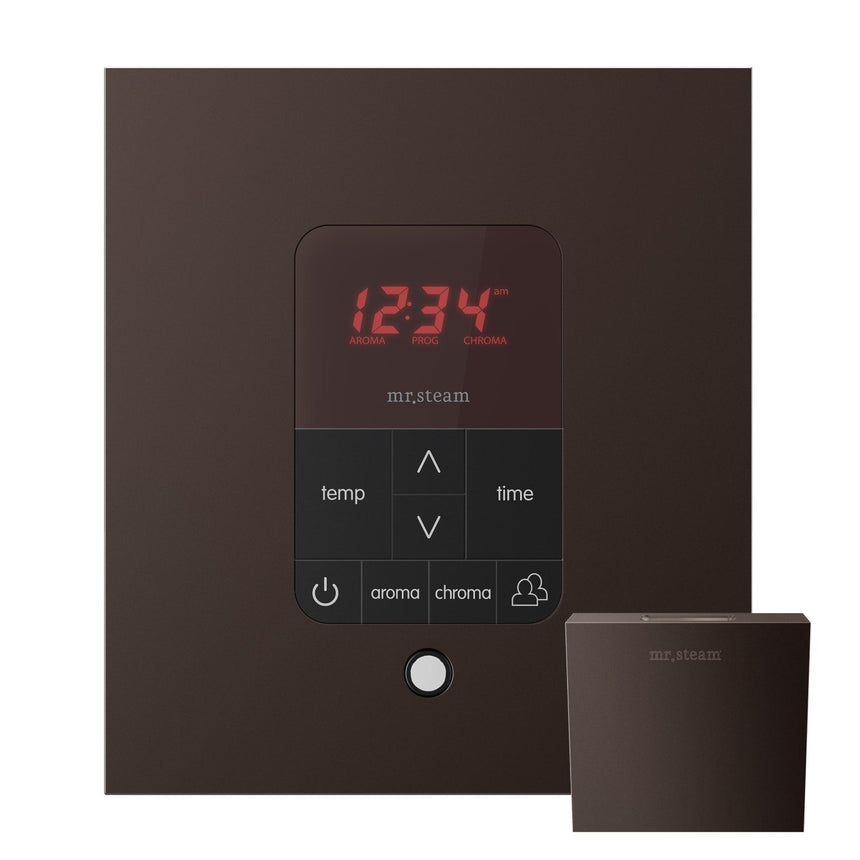 iTempoPlus Steam Shower Control and Aroma Designer SteamHead in Square Oil Rubbed Bronze Main View