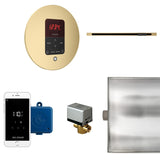 Butler Linear Steam Shower Steam Control Package with iTempoPlus Control and Linear SteamHead in Round Satin Brass Main View