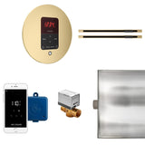 Butler Max Linear Steam Shower Steam Control Package with iTempoPlus Control and Linear SteamHead in Round Satin Brass Main View