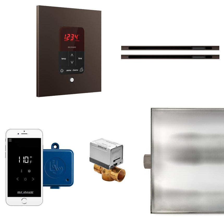 Butler Max Linear Steam Shower Steam Control Package with iTempoPlus Control and Linear SteamHead in Square Oil Rubbed Bronze Main View