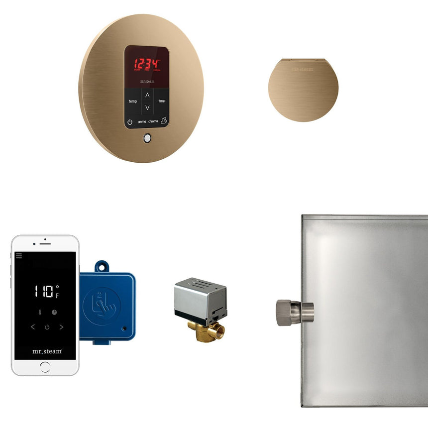 Butler Steam Shower Steam Control Package with iTempoPlus Control and Aroma Designer SteamHead in Round Brushed Bronze Main View