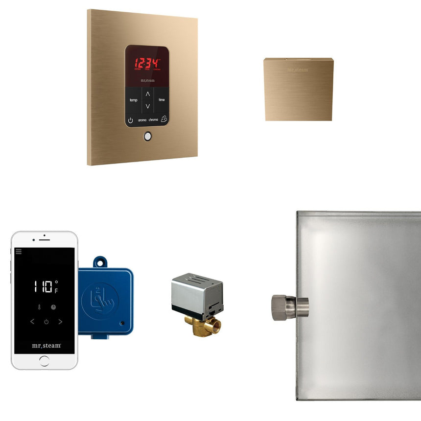 Butler Steam Shower Steam Control Package with iTempoPlus Control and Aroma Designer SteamHead in Square Brushed Bronze Main View