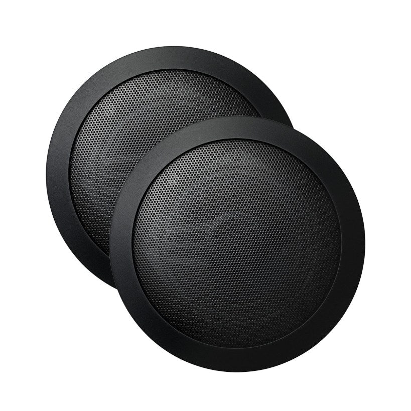 6.5 in. W. MusicTherapy Speaker in Round Black Front View