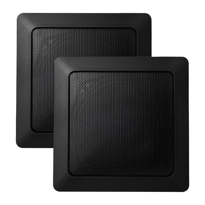 7 in. W. MusicTherapy Speaker in Square Black Front View