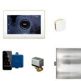 XButler Steam Shower Steam Control Package with iSteamX Control and Aroma Glass SteamHead in White Satin Brass Main View