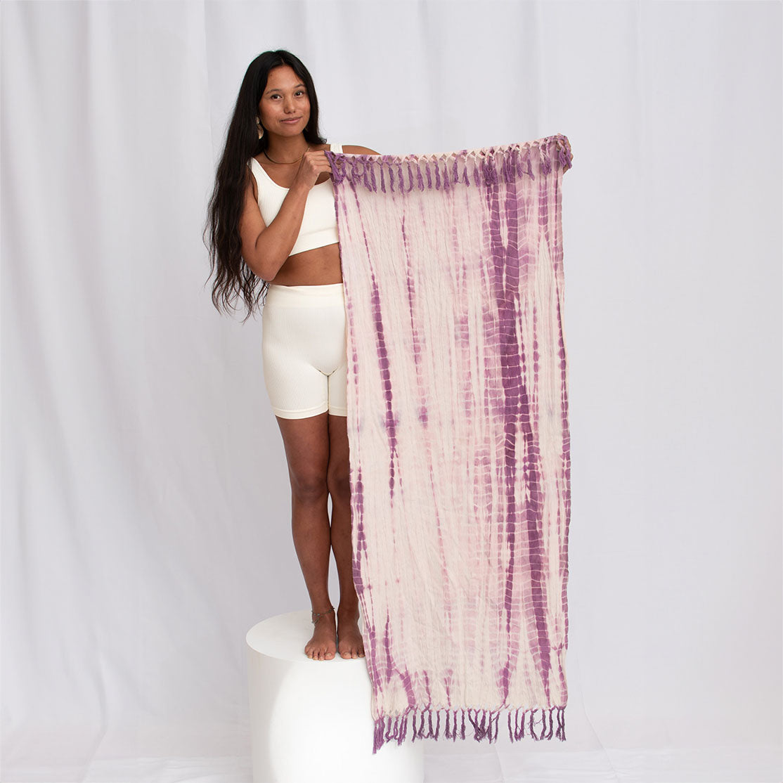 oko living amethyst shibori yoga towel