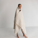 Oko Living Cream Naturally Dyed Organic Cotton Yoga Blanket