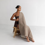 Oko Living Clay Naturally Dyed Organic Cotton Yoga Blanket