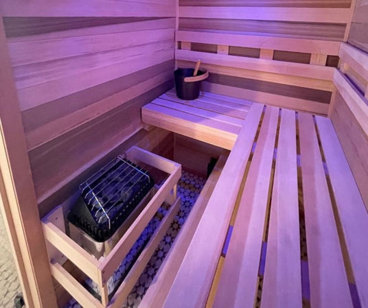 sauna interior featuring amerec sauna heater lifestyle-1