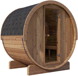 ZiahCare's SaunaLife Model E6 3 Person Outdoor Barrel Sauna Mockup Image 2