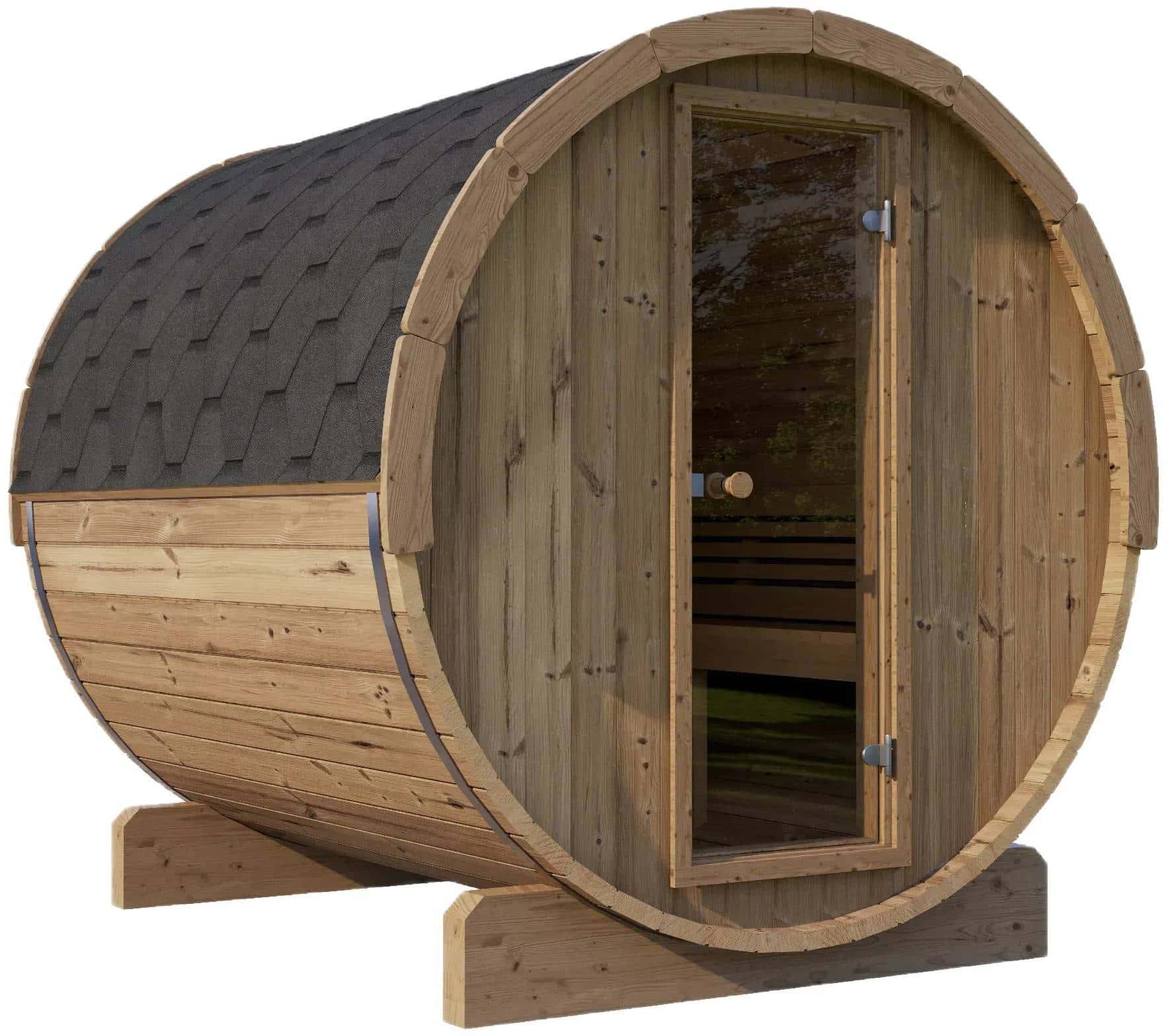 ZiahCare's SaunaLife Model E8 6 Person Outdoor Barrel Sauna Mockup Image 8