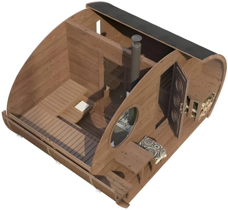ZiahCare's SaunaLife Model G11 Premium Outdoor Home Sauna Mockup Image 2