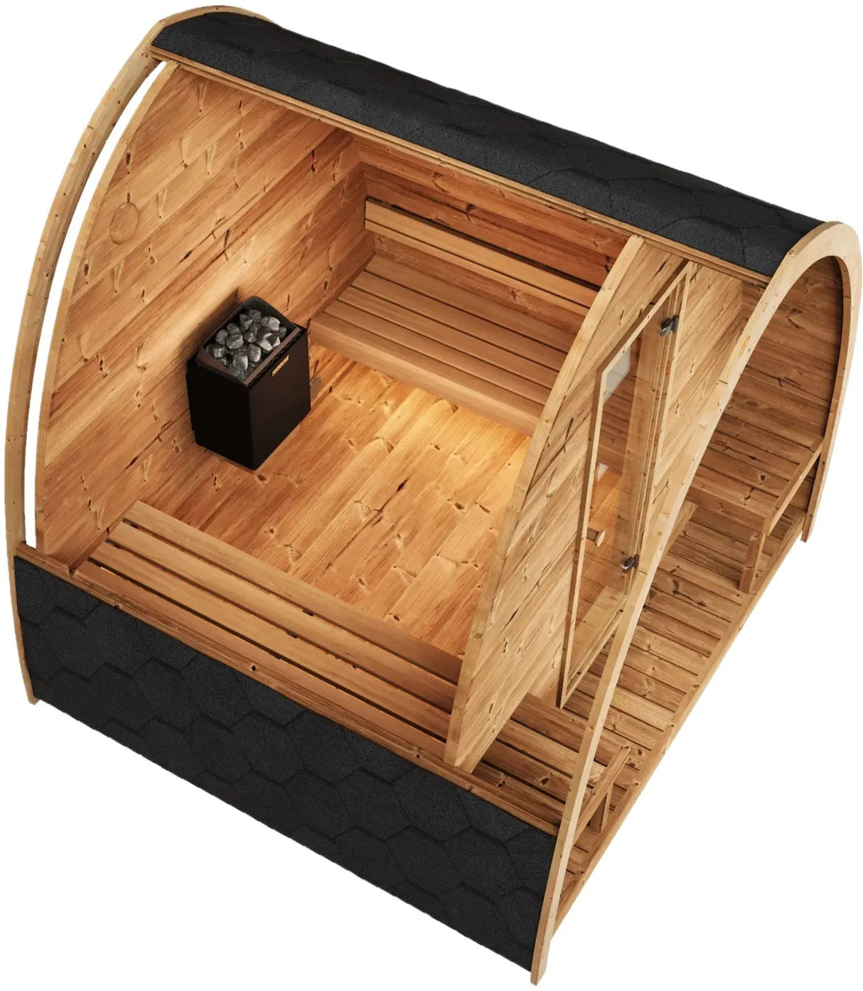 ZiahCare's SaunaLife Model G3 Outdoor Home Sauna Kit Mockup Image 3