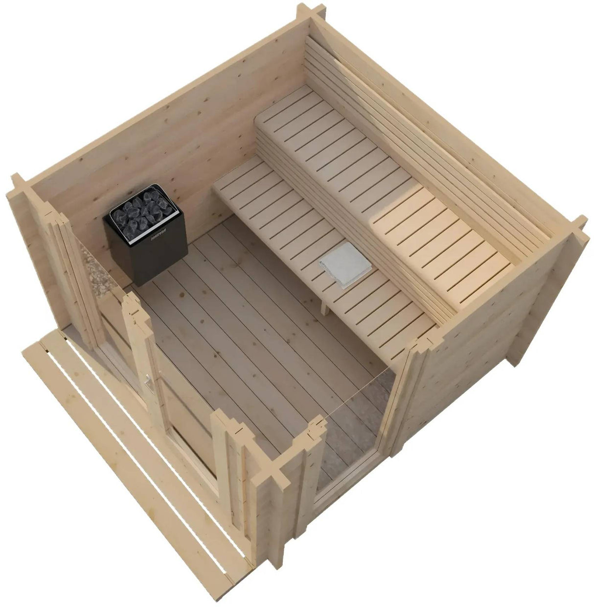 ZiahCare's SaunaLife Model G4 Outdoor Home Sauna Kit Mockup Image 3
