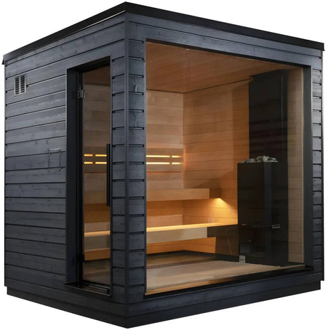 ZiahCare's SaunaLife Model G6 Premium Outdoor Home Sauna Mockup Image 2