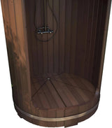 ZiahCare's SaunaLife Model R3 Barrel Outdoor Shower Mockup Image 2