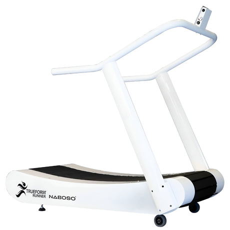trueform naboso curved treadmill trf001 white mockup