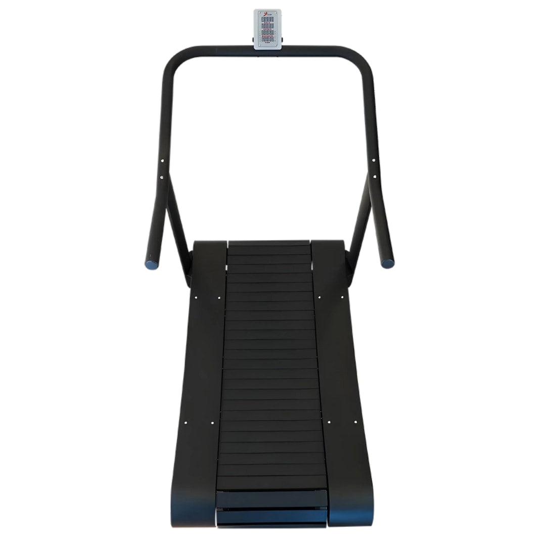 trueform runner curved treadmill trf002 black mockup