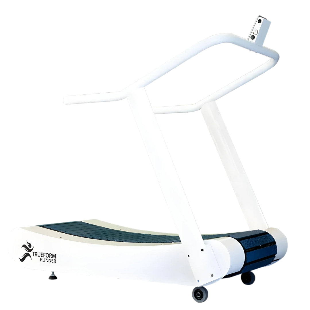 trueform track curved treadmill trf003 white blue mockup