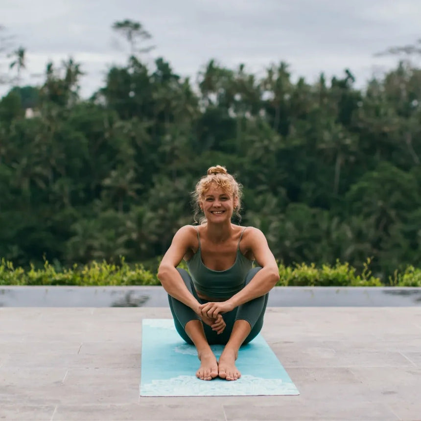 ZiahCare's Yoga Design Lab Mandala Turquoise Combo Yoga Mat Lifestyle Mockup Image 24