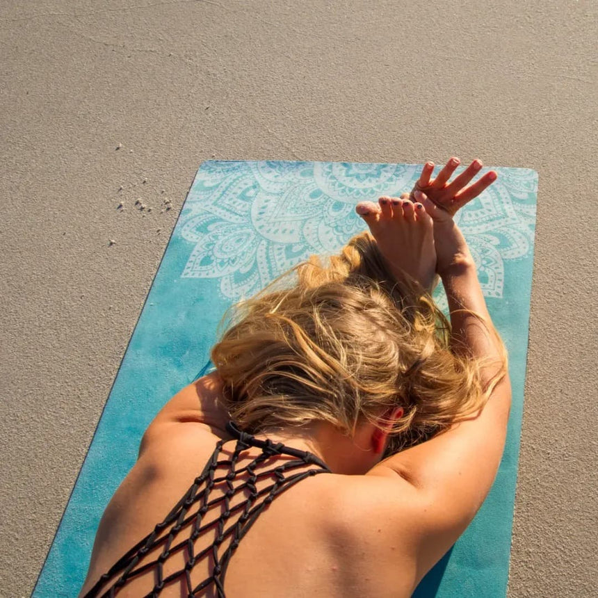 ZiahCare's Yoga Design Lab Mandala Turquoise Combo Yoga Mat Lifestyle Mockup Image 10