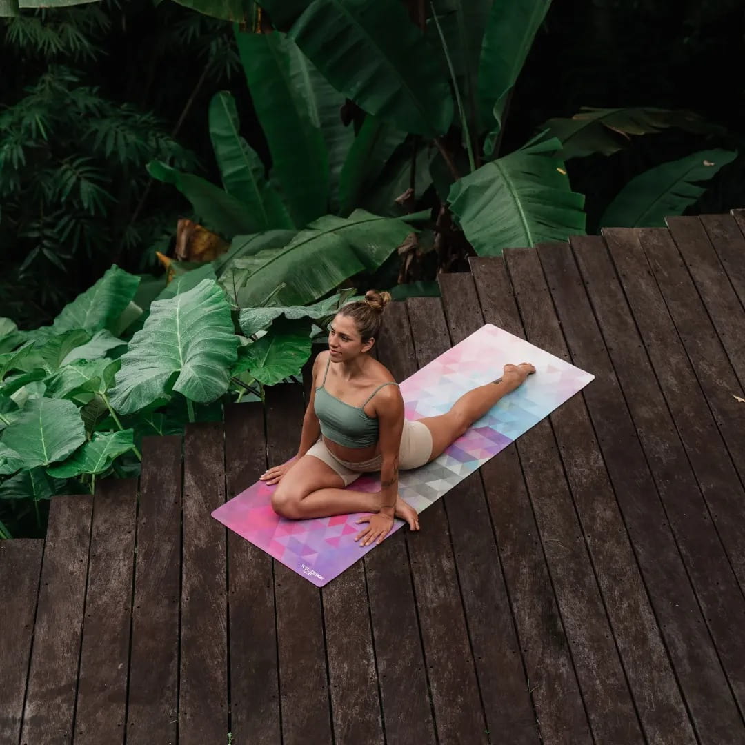 ZiahCare's Yoga Design Lab Tribeca Sand Combo Yoga Mat Lifestyle Mockup Image 33